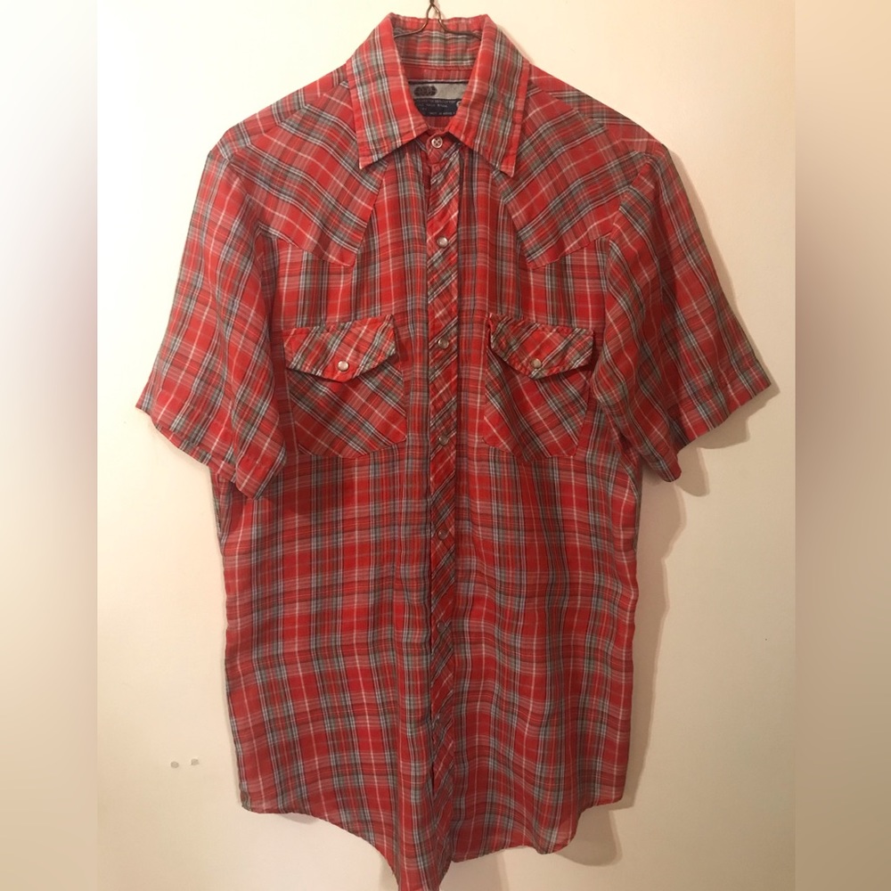 VTG western style snap button down shirt